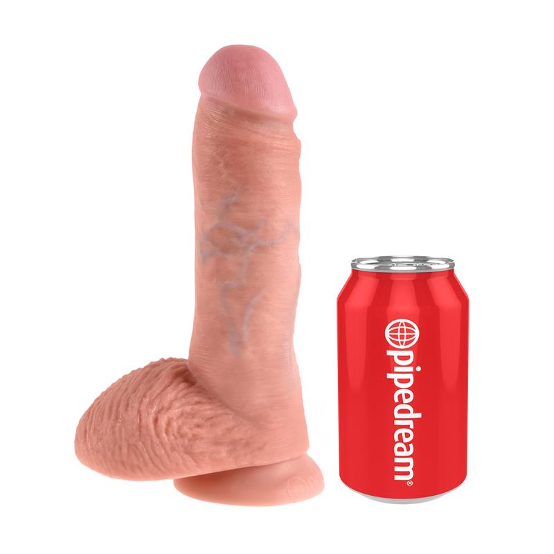 King Cock Pene con Testículos de 8 - Color Natural
