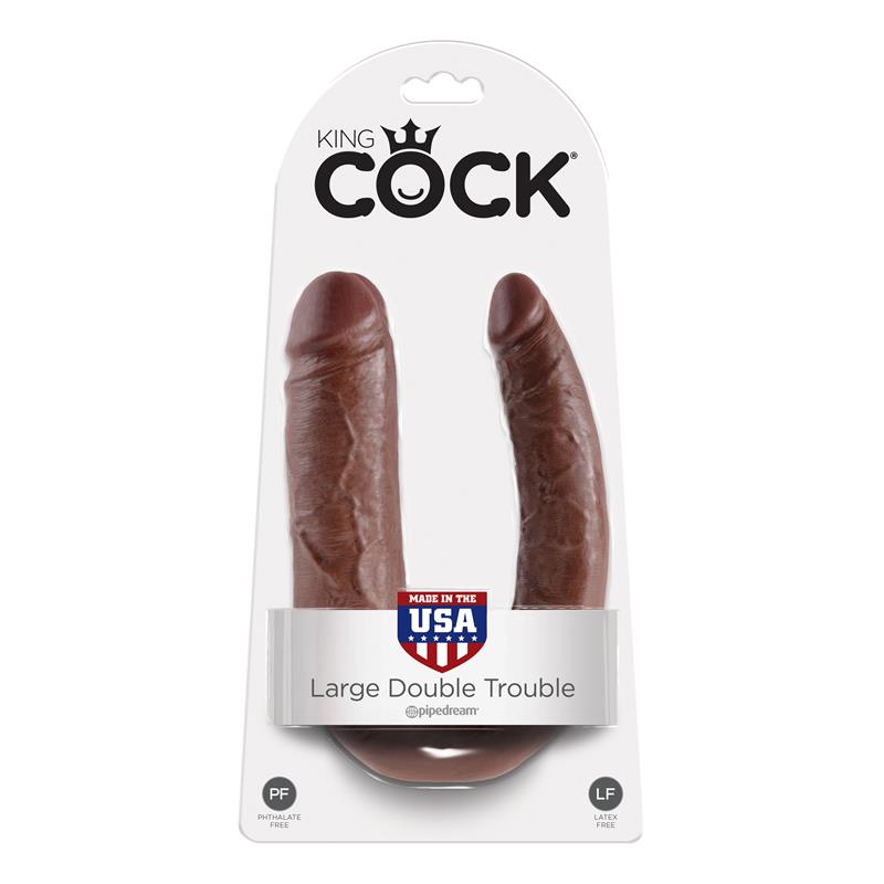 King Cock Pene Doble Penetración Grande - Color Marrón