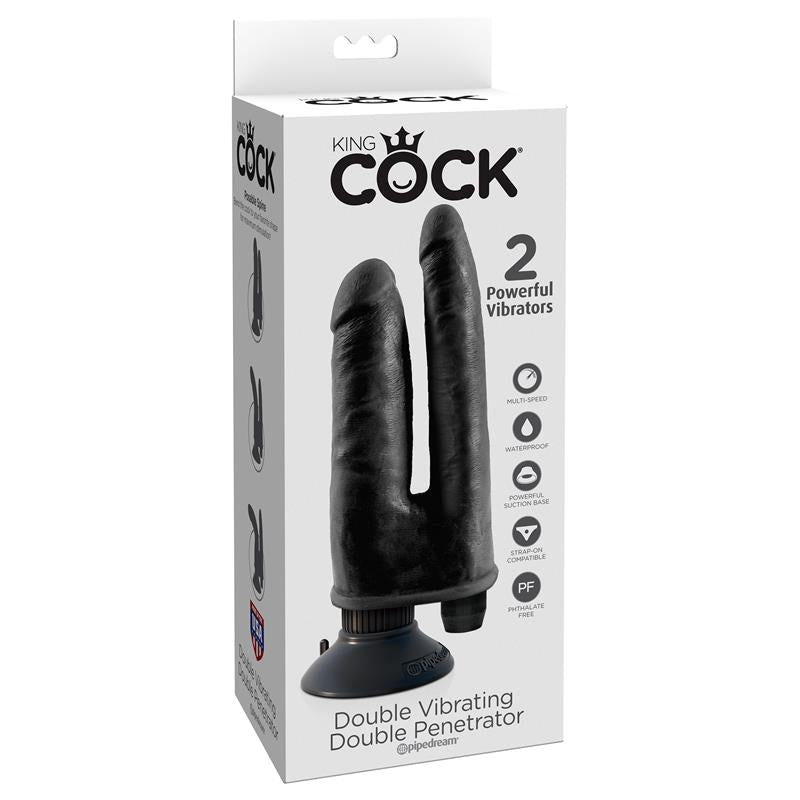 King Cock Vibrador Doble 8 - Color Negro