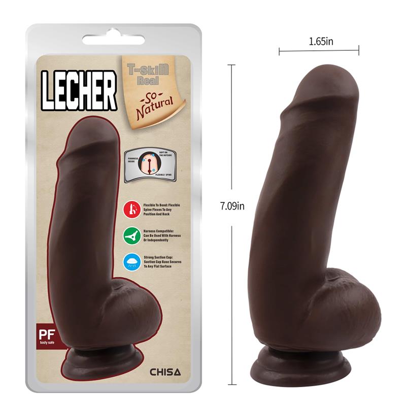 Lecher Dildo Dual Density Marrón 18cm