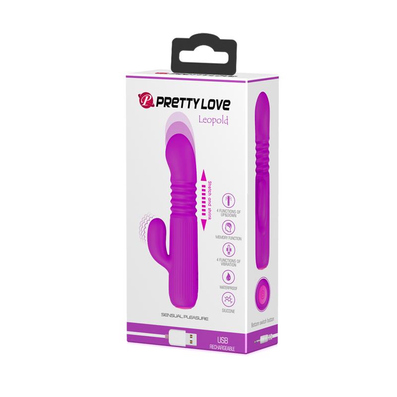 Leopold Vibrador con Función de Movimiento USB Silicona 10
