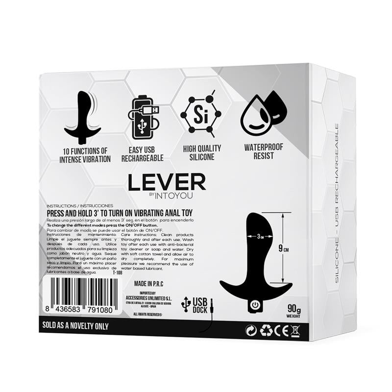 Lever Plug Anal con Vibración USB Silicona 6