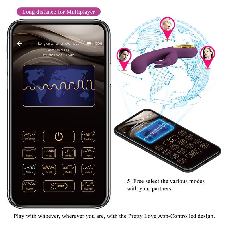 Liam Vibrador Punto G Silicona  con APP Morado