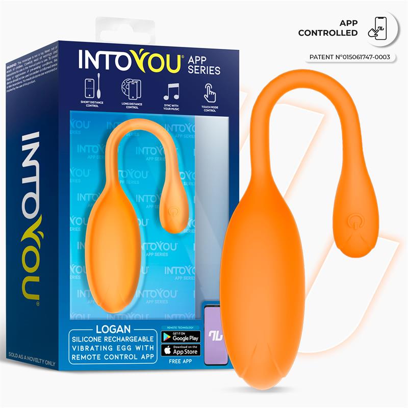 Logan Huevo Vibrador con APP Silicona Unibody Naranja 2