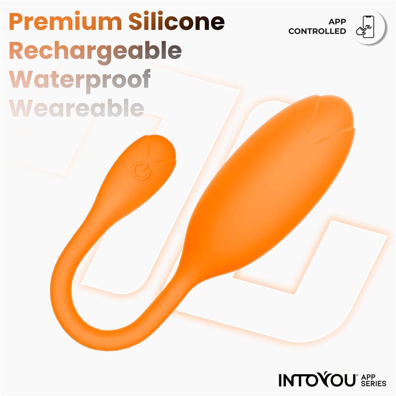 Logan Huevo Vibrador con APP Silicona Unibody Naranja 4