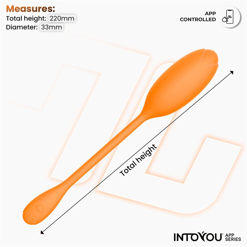Logan Huevo Vibrador con APP Silicona Unibody Naranja 9