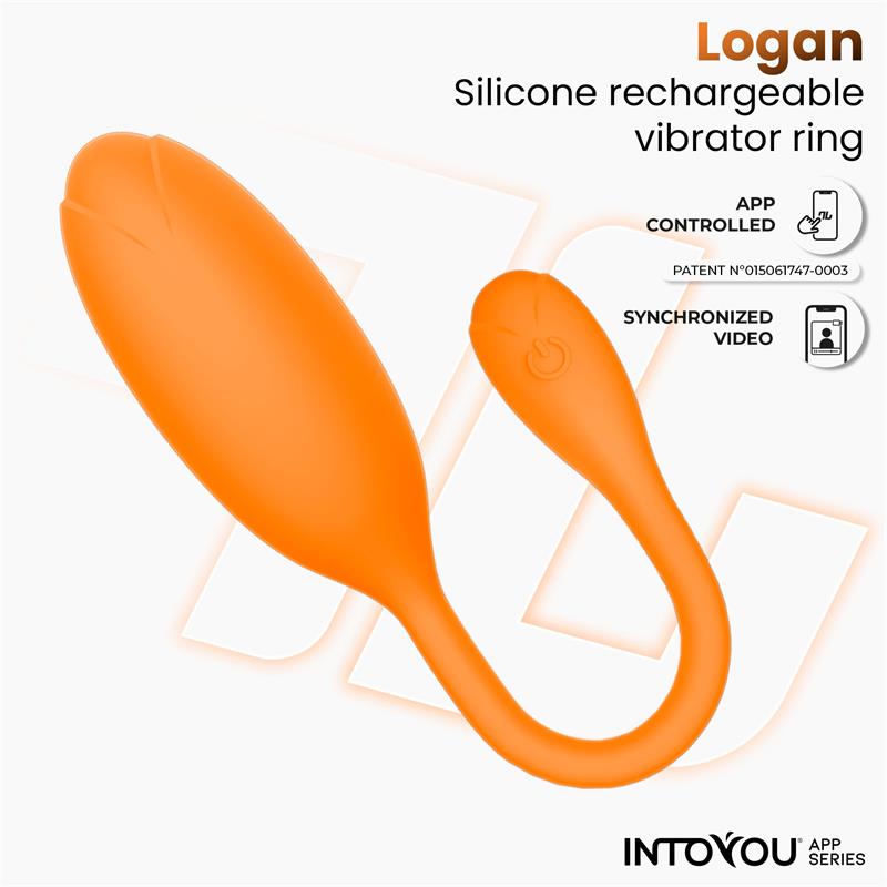 Logan Huevo Vibrador con APP Silicona Unibody Naranja 3