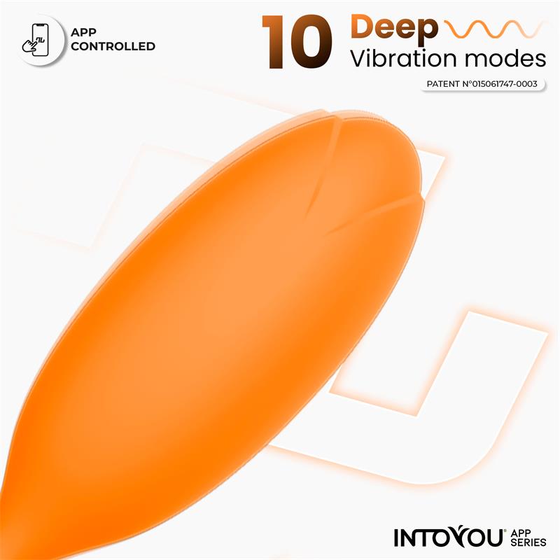 Logan Huevo Vibrador con APP Silicona Unibody Naranja 5
