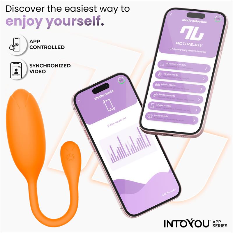 Logan Huevo Vibrador con APP Silicona Unibody Naranja 6