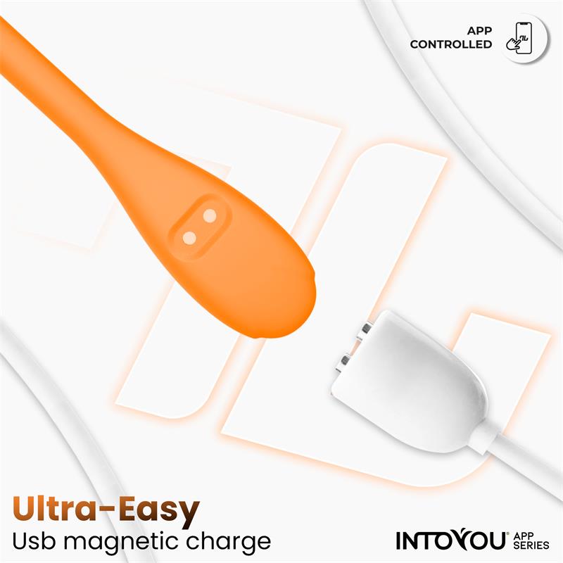 Logan Huevo Vibrador con APP Silicona Unibody Naranja 8