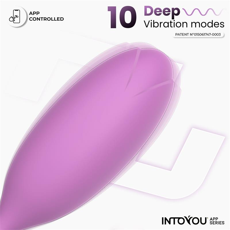 Logan Huevo Vibrador con APP Silicona Unibody Púrpura