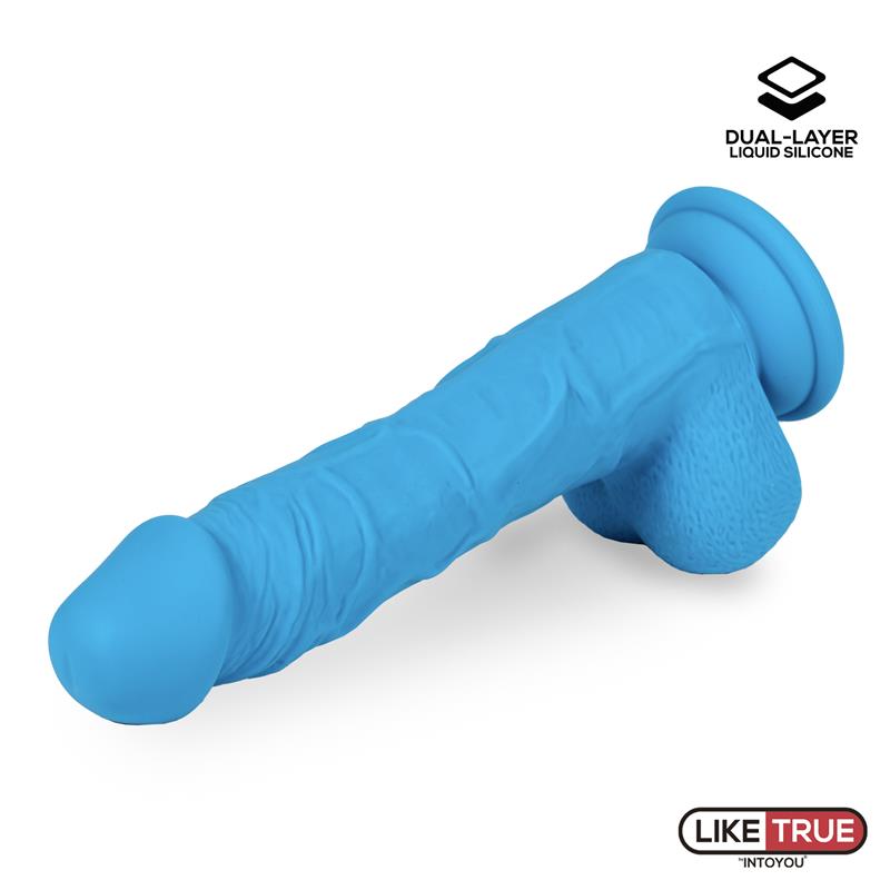 Dual Layer — Dildo realista de silicona líquida, azul, imagen 7