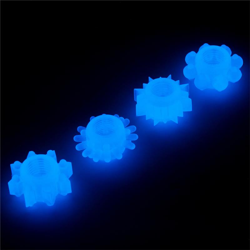 Lumino Play Set 4 Anillo para el Pene Luz Azul 3