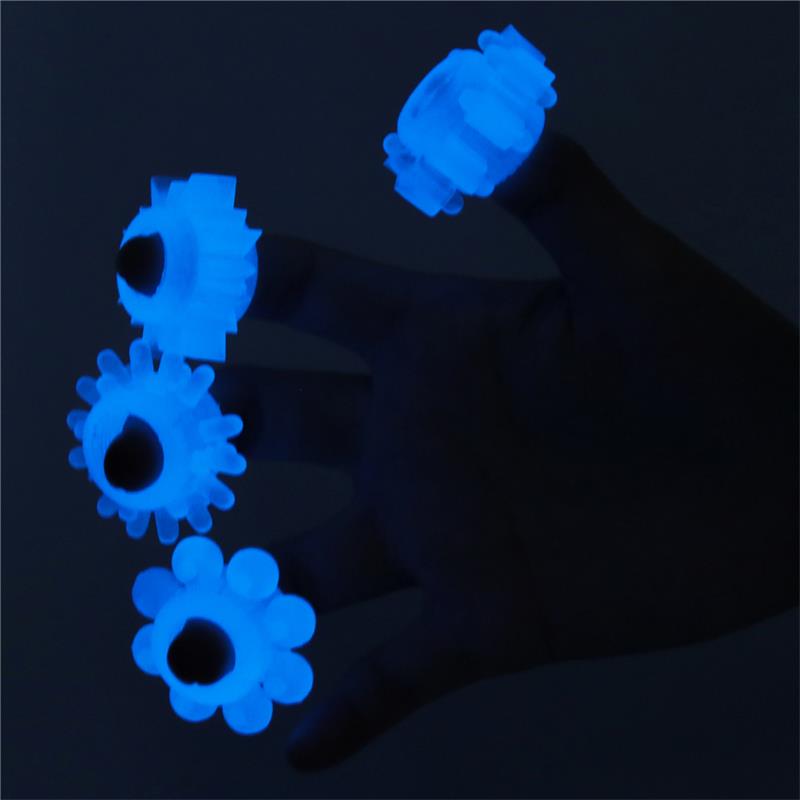 Lumino Play Set 4 Anillo para el Pene Luz Azul 6
