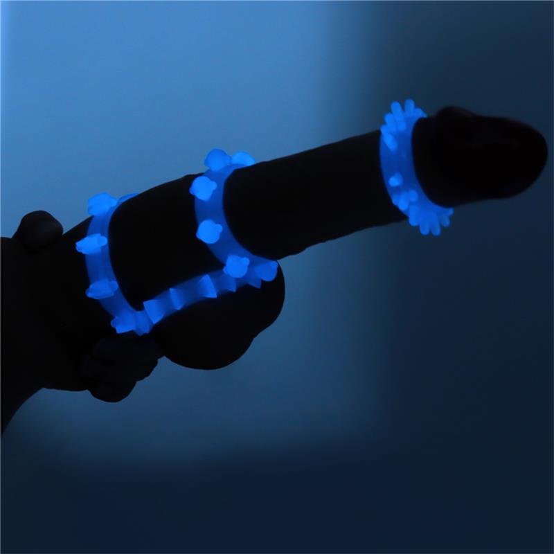 Lumino Play Set 4 Anillo para el Pene Luz Azul 5