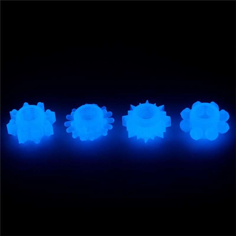 Lumino Play Set 4 Anillo para el Pene Luz Azul 2