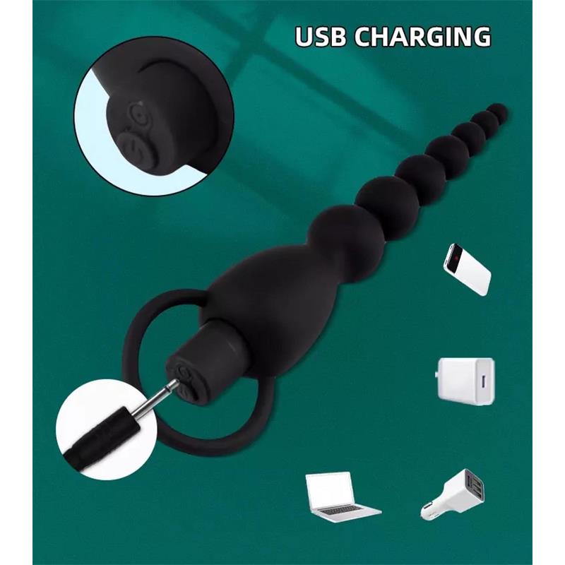 Marbe Cadena Anal con Vibración USB Silicona 5