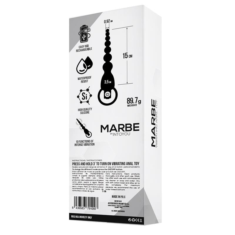 Marbe Cadena Anal con Vibración USB Silicona 4