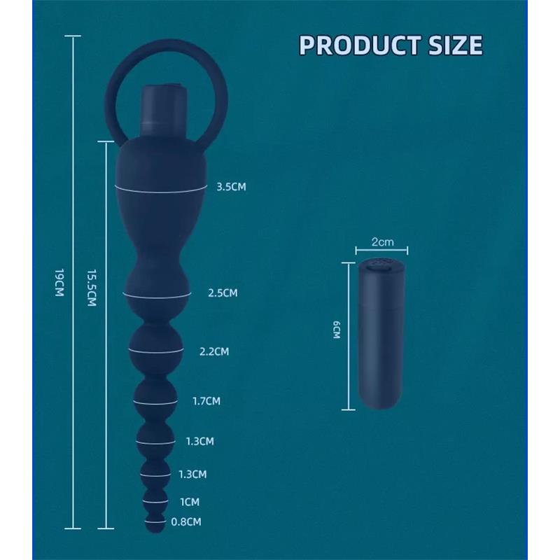 Marbe Cadena Anal con Vibración USB Silicona 8