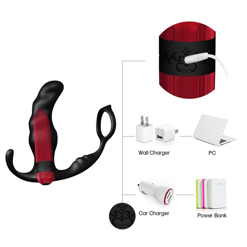 Masajeador Prostática y Plug Anal 2 en 1 con Vibración 6