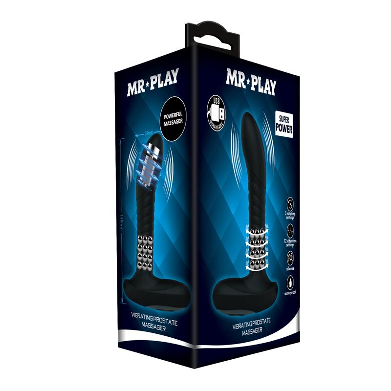 Masajeador Prostático con Vibración y Bolas Rotadoras