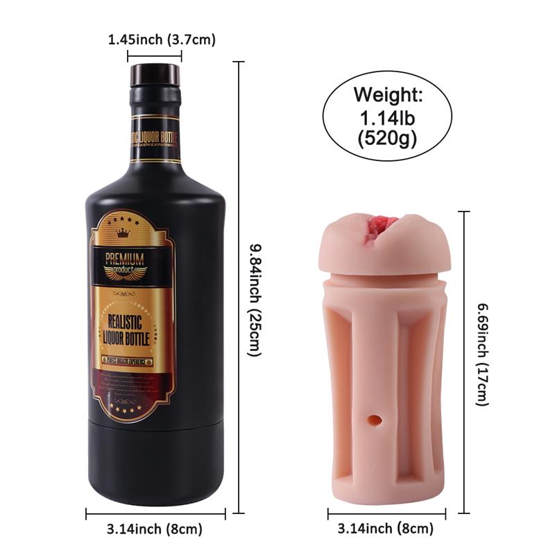 Masturbador Masculino Vagina Botella de Licor 7