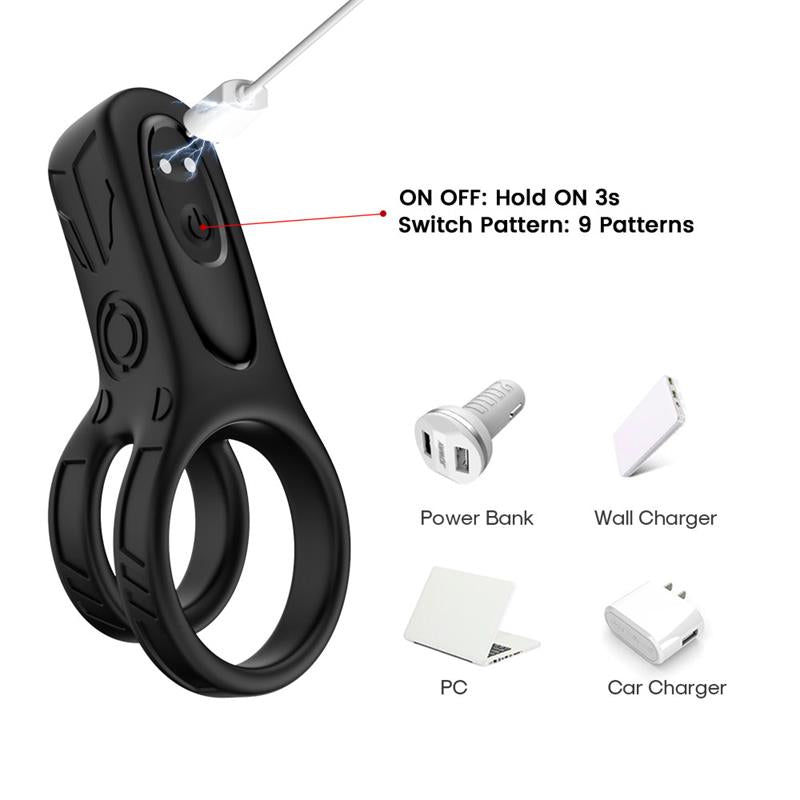 Mecha-style Anillo Doble para el Pene con Vibracion 14