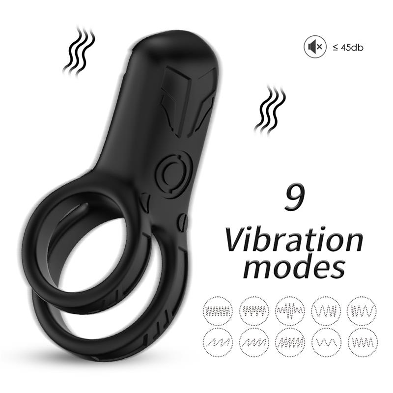 Mecha-style Anillo Doble para el Pene con Vibracion 9