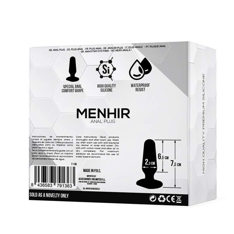 Menhir Plug Anal Silicona Negro 3