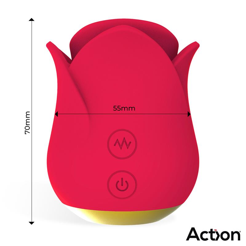 Meryl Estimulador Vibrador de Rosa con Lengua 2 Motores 6