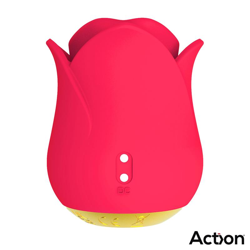 Meryl Estimulador Vibrador de Rosa con Lengua 2 Motores 5