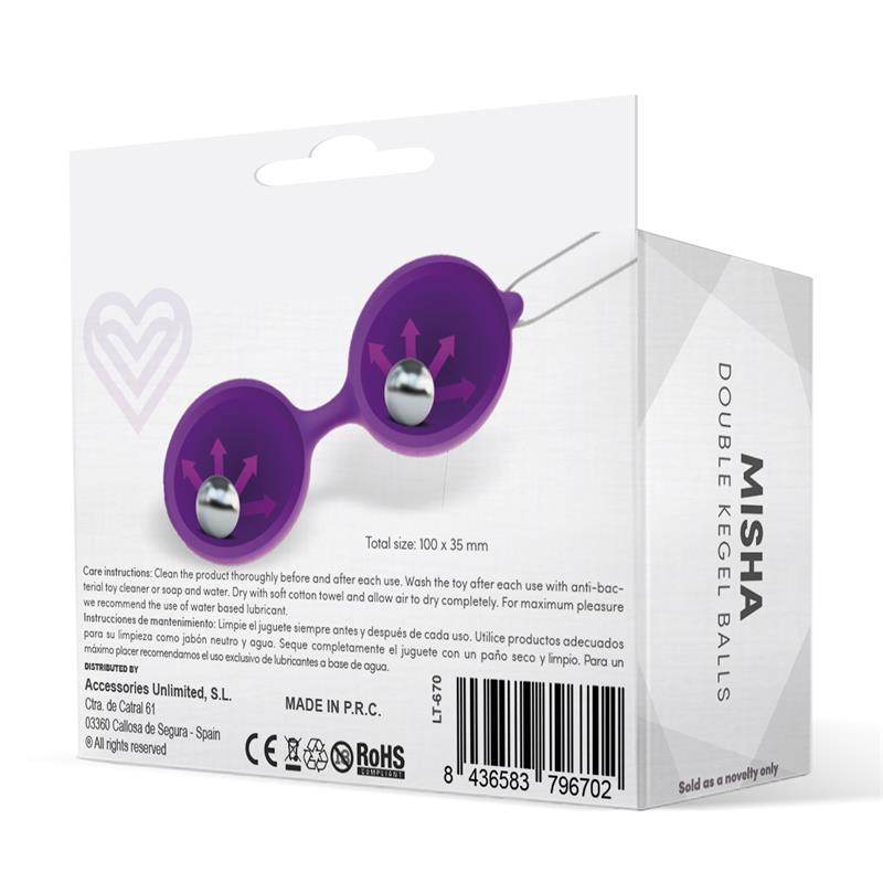 Misha Bola de Kegel Doble Silicona Púrpura 3