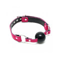 Mordaza Cuero Silicona Rosa Ajustable