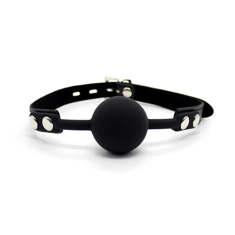 Mordaza de Bola de Silicona 4 cm con Candado Negro 3