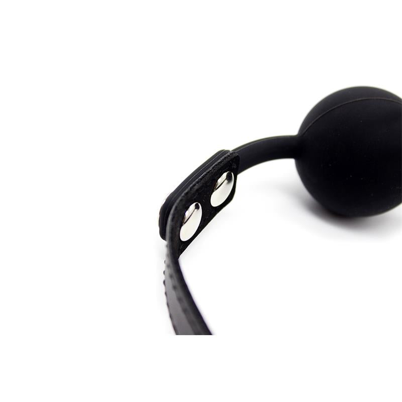 Mordaza de Bola Lisa de Silicona 4 cm Ajustable Negro 3