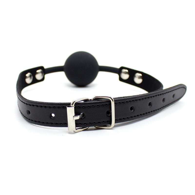 Mordaza de Bola Lisa de Silicona 4 cm Ajustable Negro 2