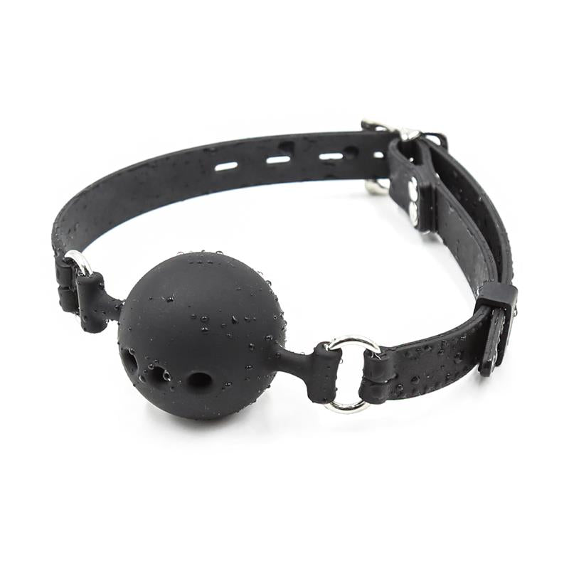 Mordaza de Bola Transpirable de Silicona 4,5 cm Talla M Negro 4