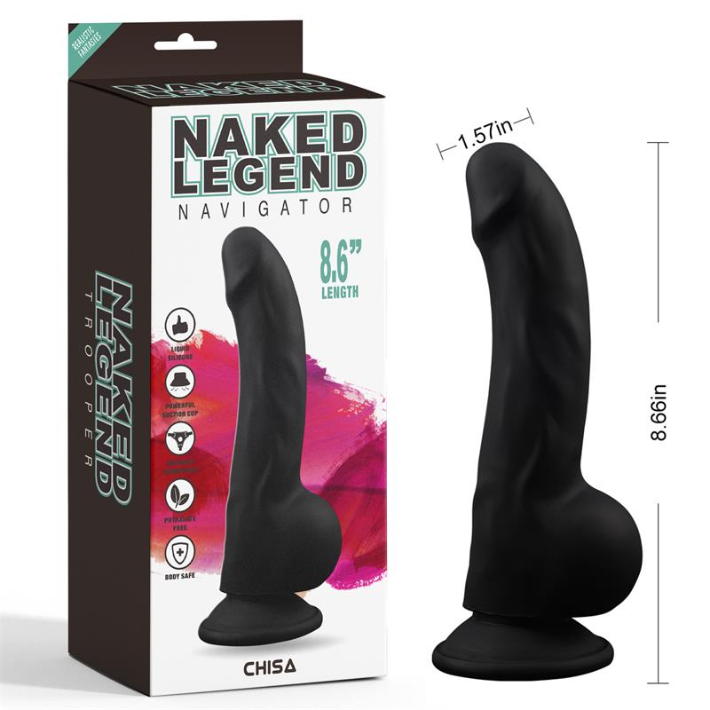 Navigato Dildo Silicona líquida 8.6 - 22cm Negro