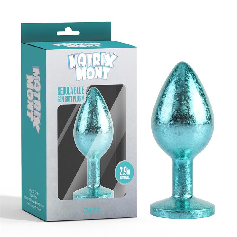 Nebula Blue Gem Plug Anal con Joya en la Base Talla M
