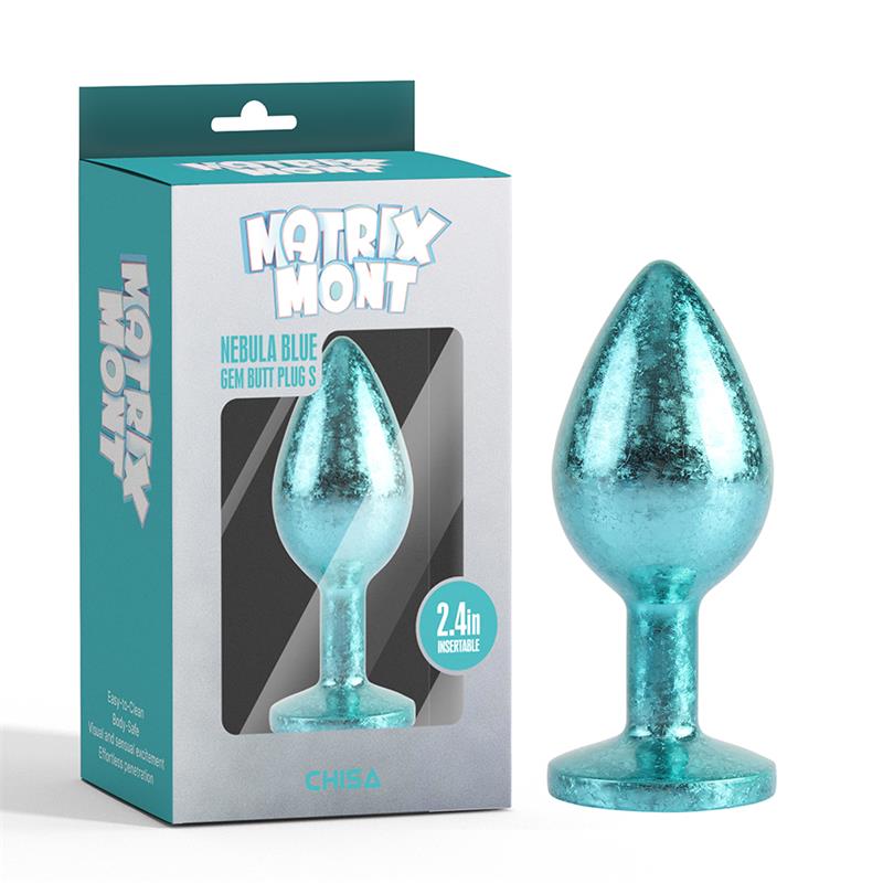 Nebula Blue Gem Plug Plug Anal con Joya en la Base Talla S