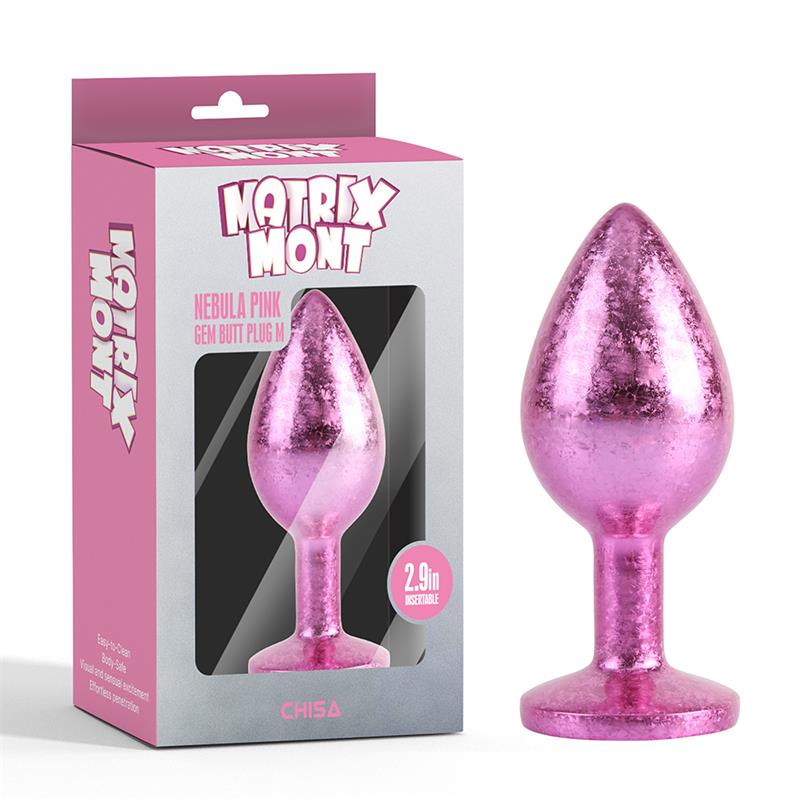Nebula Pink Gem Plug Anal con Joya en la Base Talla M