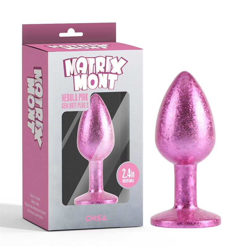 Nebula Pink Gem Plug Anal con Joya en la Base Talla S