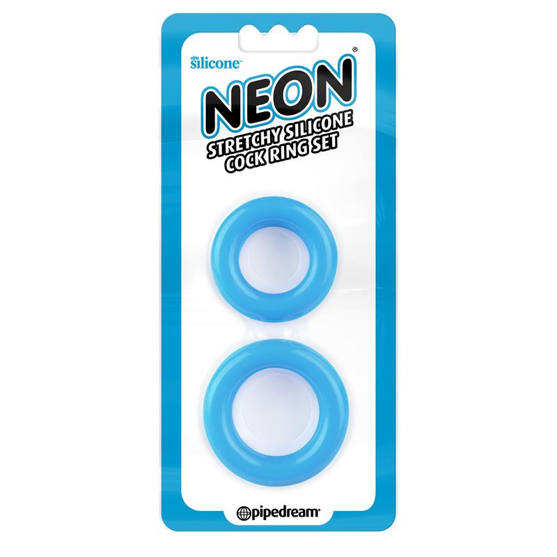 Neon Set de Anillos para el Pene Azul