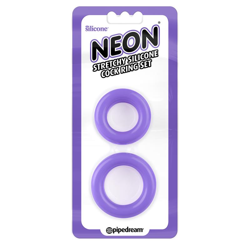 Neon Set de Anillos para el Pene Púrpura