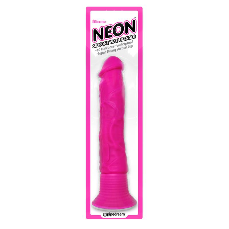Neon Vibrador de Silicona Wall Banger Rosa