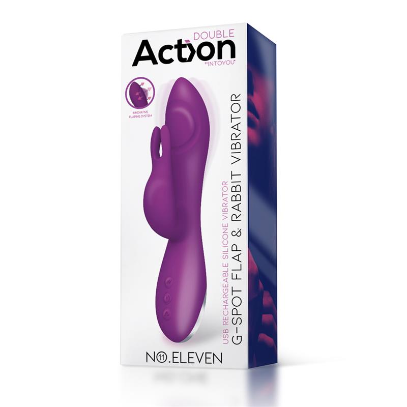 No. Eleven Vibrador con Conejito, Punto G y Fución de Pulsación USB Margnético Silicona 2