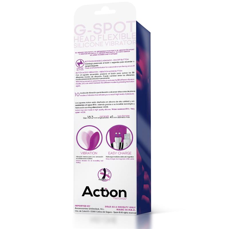 No. Ten Vibrador Hiper-Flexible Punto-G USB Magnético Silicona