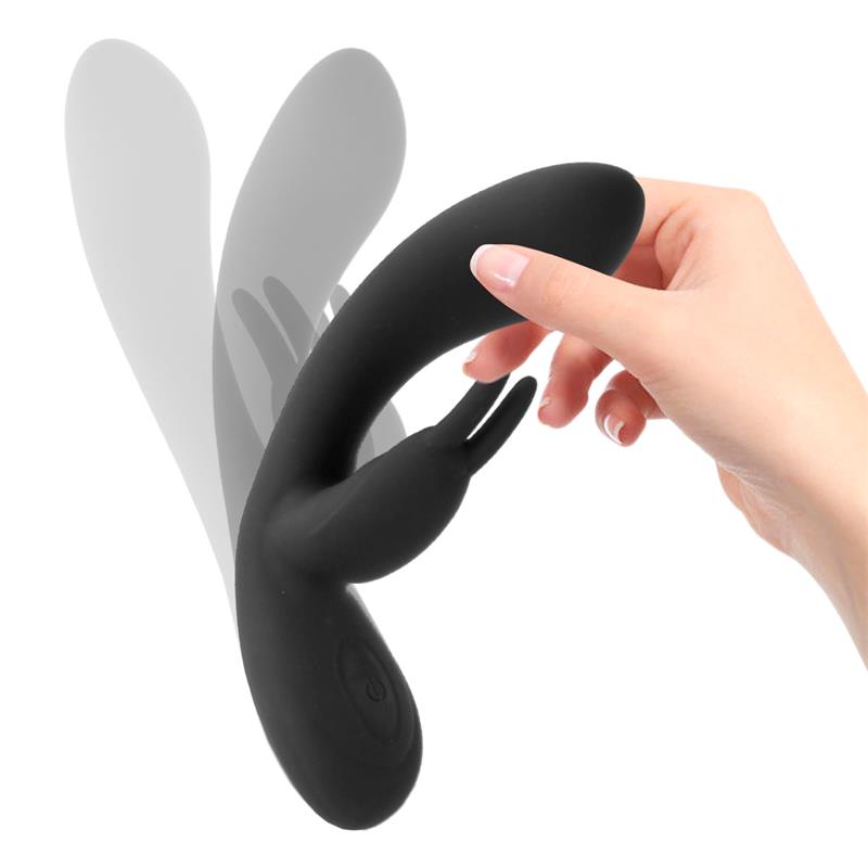 Noir Vibrador Silicona Líquida Inyectada 2 Motores USB 3