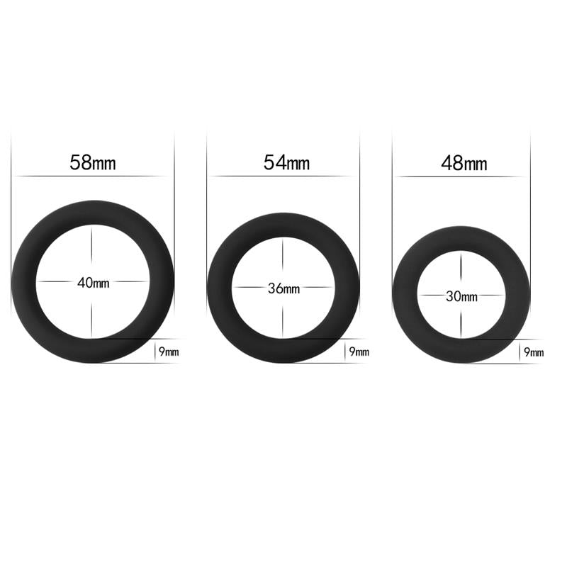 Pack de 3 Anillos para el Pene Power Plus Negro 5