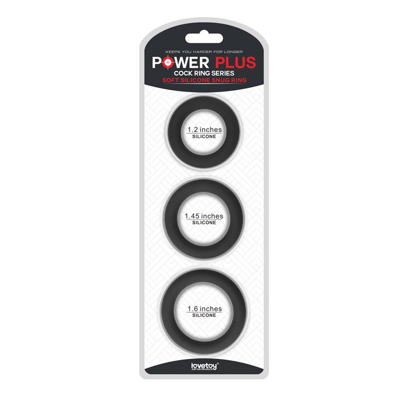Pack de 3 Anillos para el Pene Power Plus Negro 2